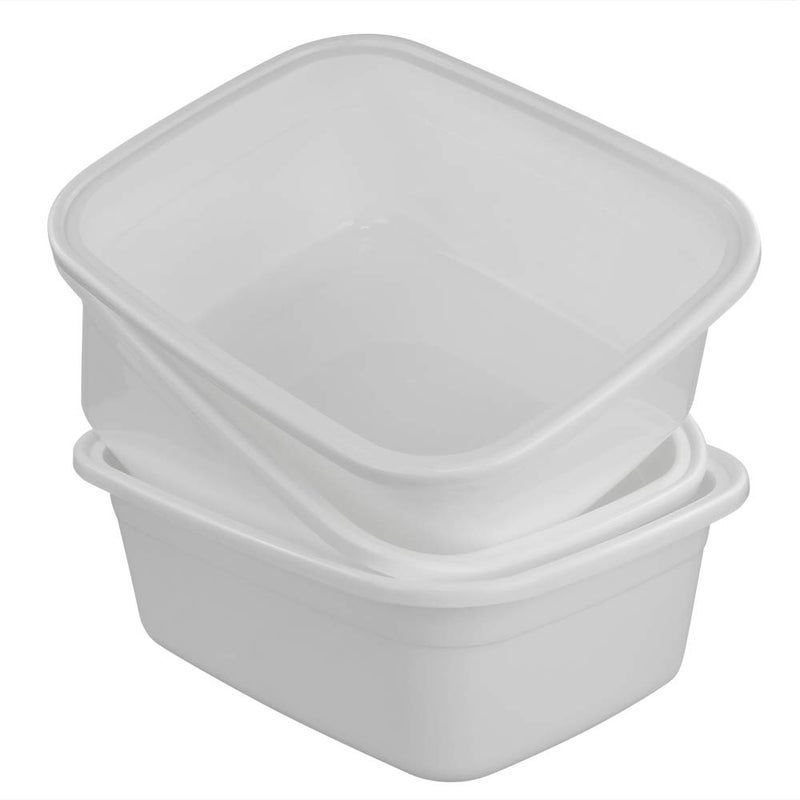 EudokkyNA 3-pack 18 Quart Dish Pan Wash Basin, Large Dish Tub, White - Image 5